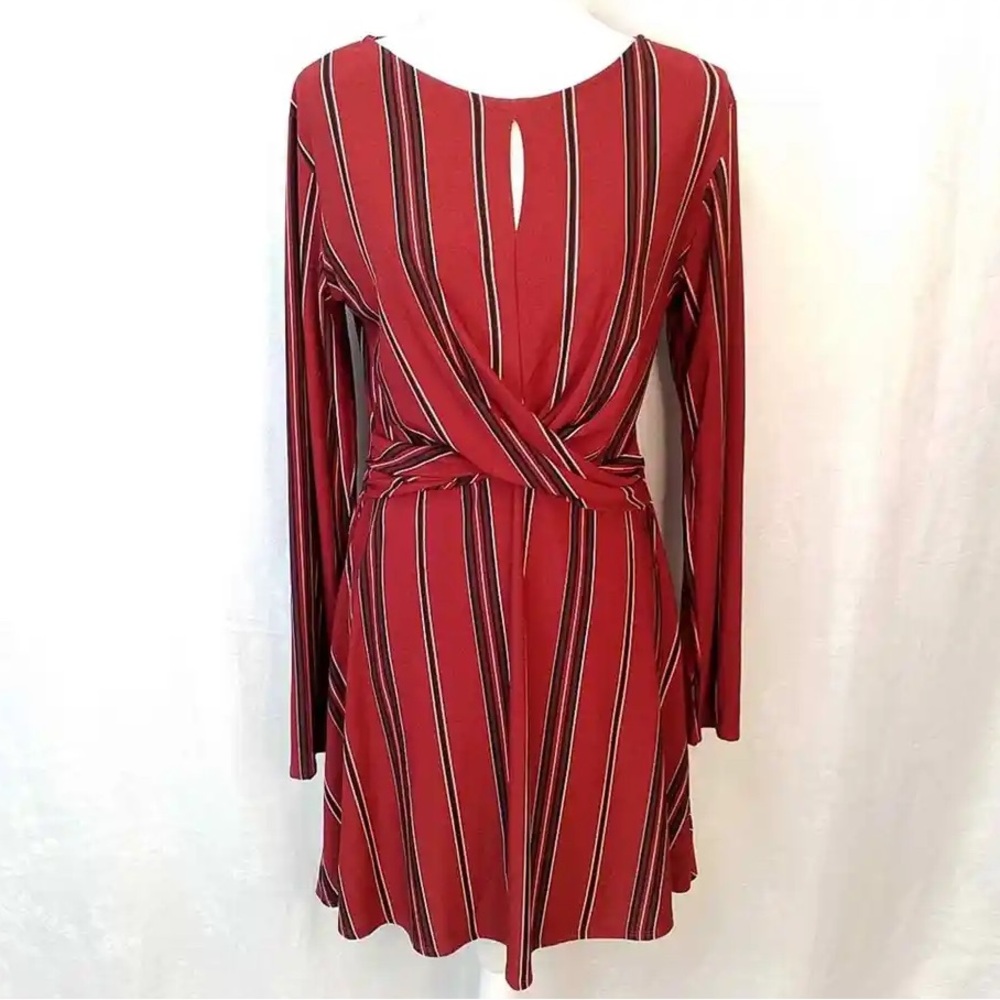Lily Rose dark red with stripes long sleeved Size Small